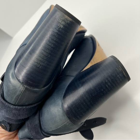 Rag & Bone Harrow Booties Navy Leather Size EU 39.5 - Picture 8 of 16